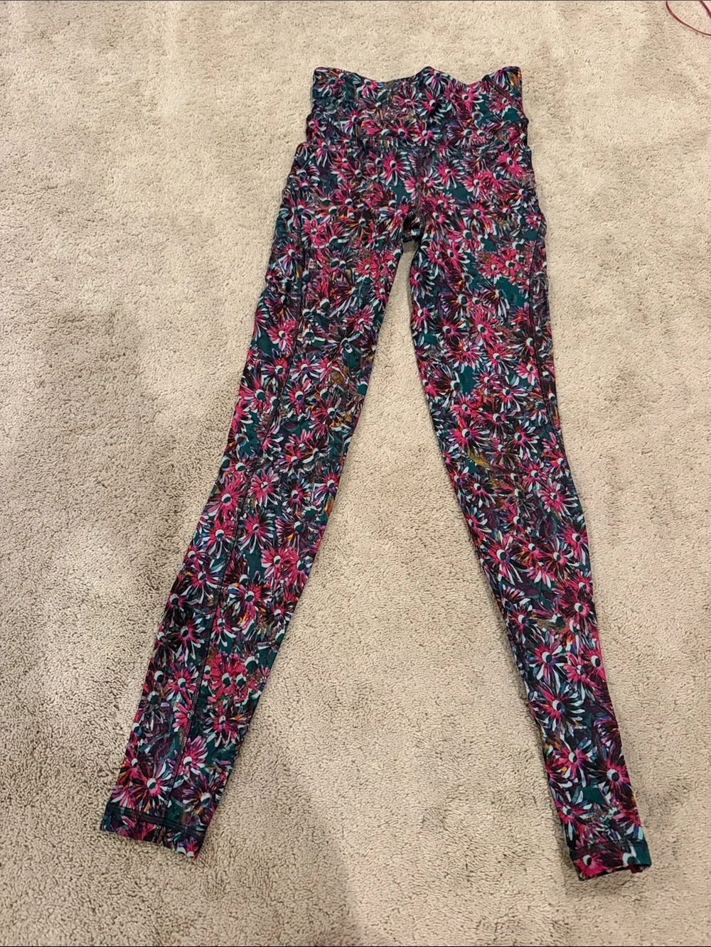lululemon athletica Floral Electric Base Pace Fleece High-Rise Leggings